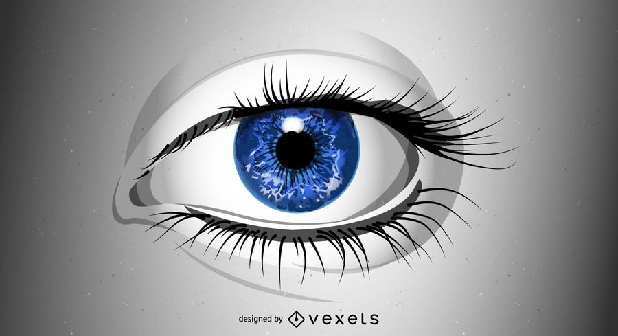 900x489 Realistic Eye With Blue Eyeball