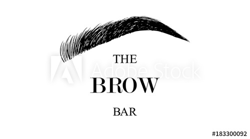500x278 The Brow Bar Logo For Beauty Studio With Hand Drawing Eyebrow