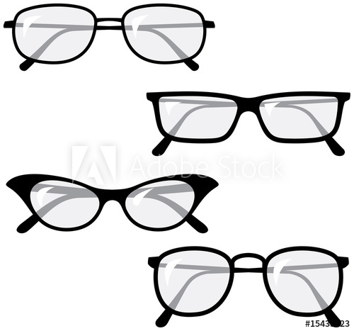 500x467 Eyeglasses Vector Illustrations
