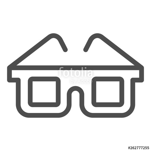 500x500 Glasses Line Icon Eyeglasses Vector Illustration Isolated