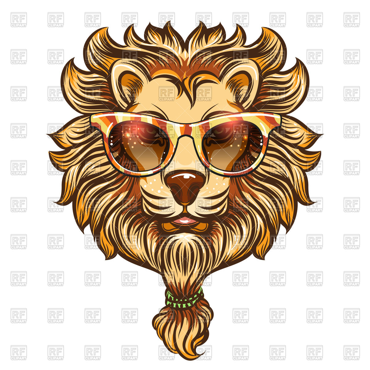 1200x1200 Hipster Lion With Colorful Eyeglasses Vector Image Of Plants