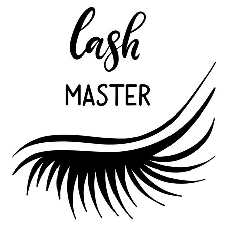 Lashes Lettering Vector Illustration For Beauty Salon, Fashion 450x450 Lashes Lettering Vector Illustration For Beauty Salon, Fashion