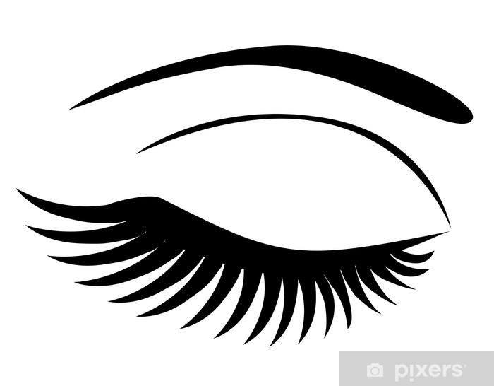 Vector Eye Closed With Long Lashes Wall Mural 700x546 Vector Eye Closed With Long Lashes Wall Mural