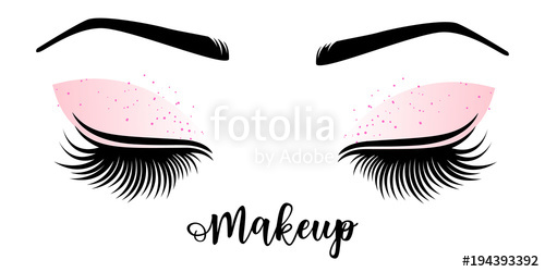 Makeup Master Logo Vector Illustration Of Lashes And Brow Stock 500x250 Makeup Master Logo Vector Illustration Of Lashes And Brow Stock