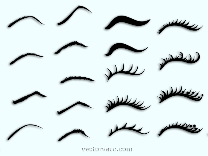 680x510 Eyebrows And Eyelashes Free Vector Free Vectors Ui Download