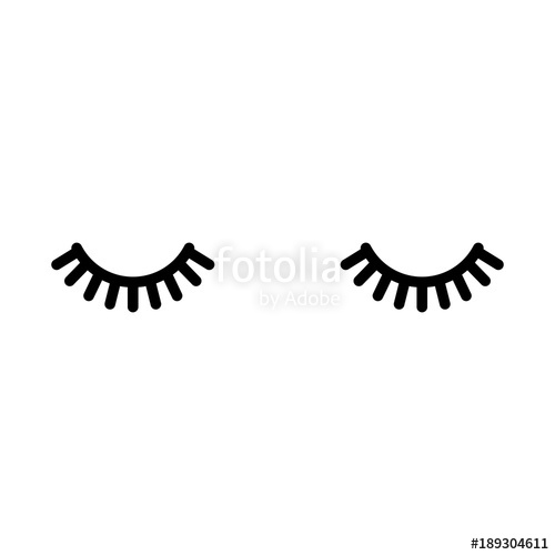 500x500 Eyelashes Close Eyes Cute Lashes Vector Illustration Stock