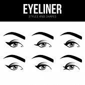170x170 Eyeliner Shapes Various Types With Blue Eyeliner On Womens Eyes