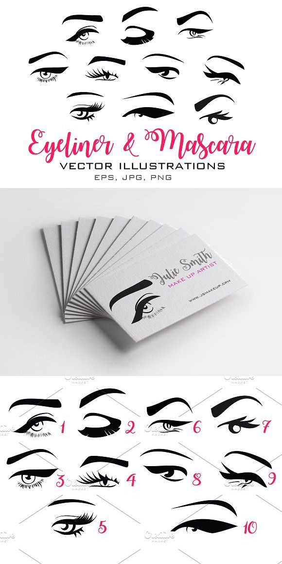 580x1158 Eyeliner And Mascara Eye Vector Monochrome Design