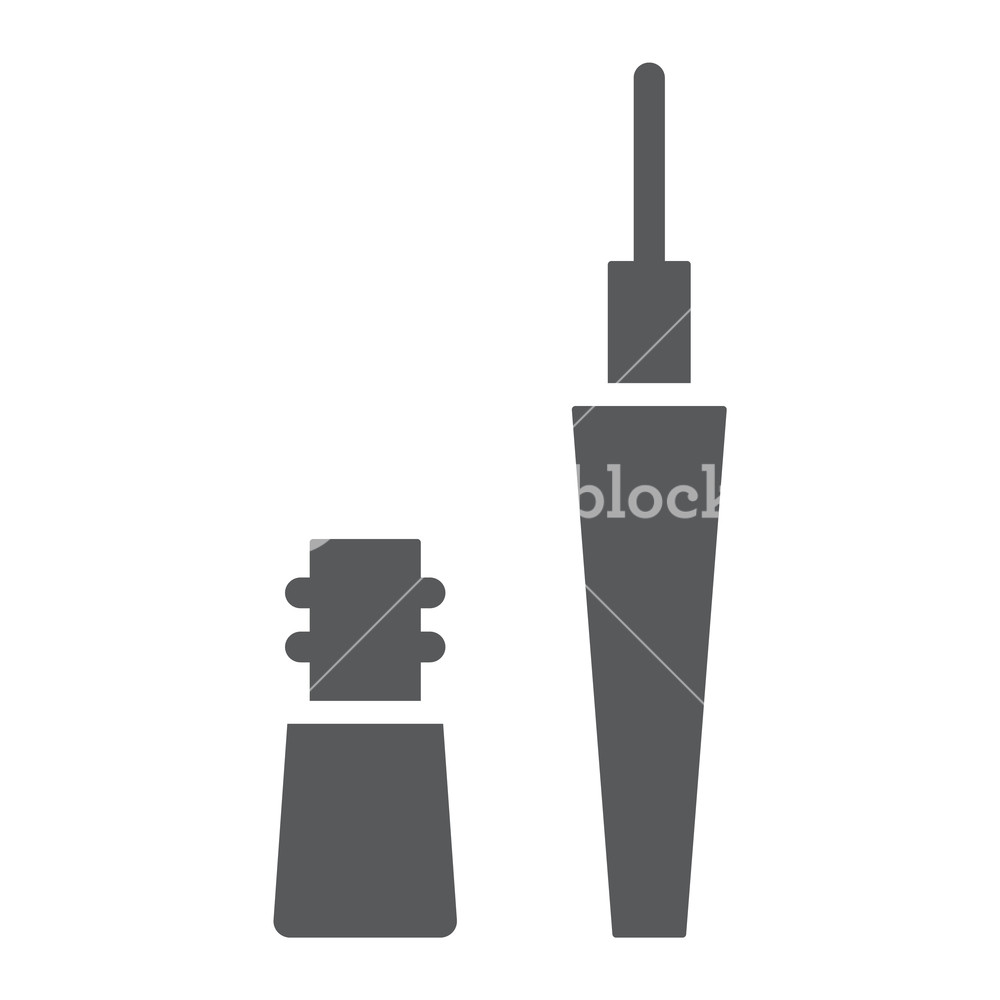 1000x1000 Eyeliner Glyph Icon, Makeup And Cosmetic, Eye Enhancer Sign