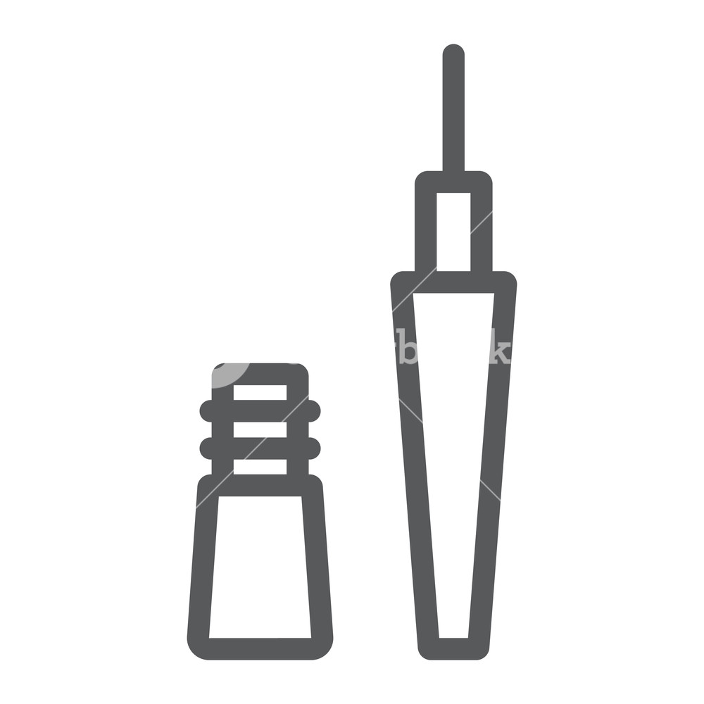 1000x1000 Eyeliner Line Icon, Makeup And Cosmetic, Eye Enhancer Sign, Vector