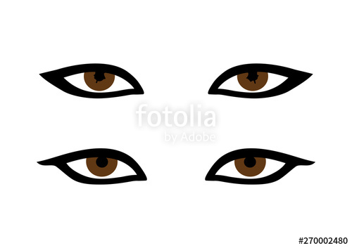 500x353 Oriental Woman Eyes Eyeliner Make Up Vector Stock Image