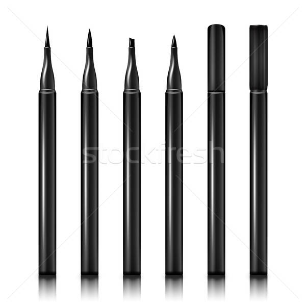 600x600 Set Cosmetic Makeup Eyeliner Pencil Vector Vector Illustration