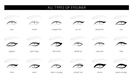 450x268 Types Of Eyeliner Vector Illustration Stylish Make Up Vogue