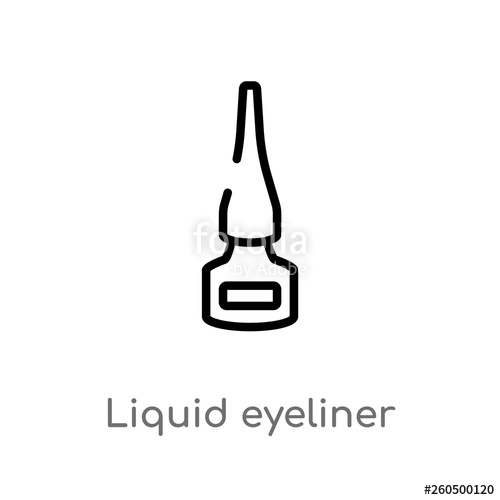 500x500 Outline Liquid Eyeliner Vector Icon Isolated Black Simple Line