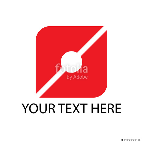500x500 Hole In The Red Square, Flat Simple Logo Vector Stock Image
