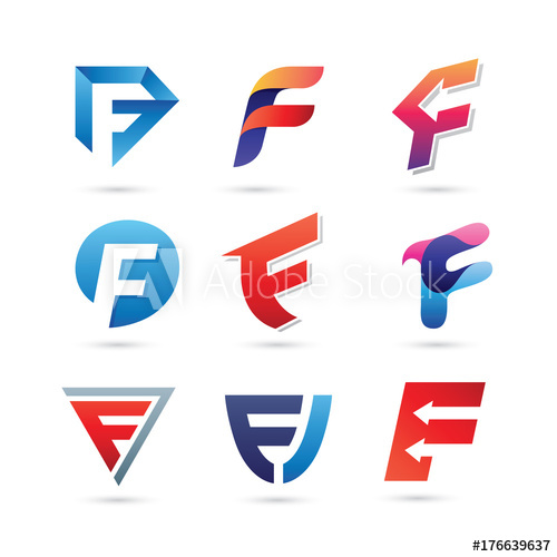 500x500 Set Of Letter F Logo Vector