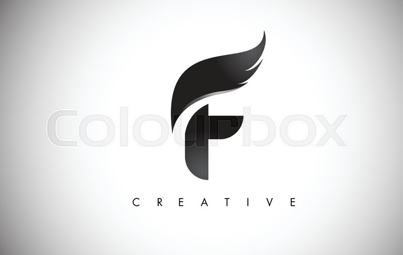 800x507 F Letter Wings Logo Design Icon Stock Vector Colourbox