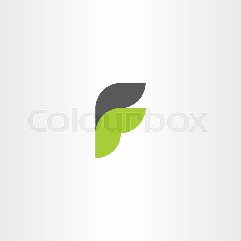 800x800 F Logo Letter Green Black Symbol Stock Vector Colourbox