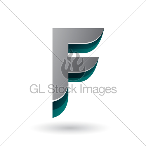 500x500 Layered Grey Icon For Letter F Vector Illustration Gl Stock