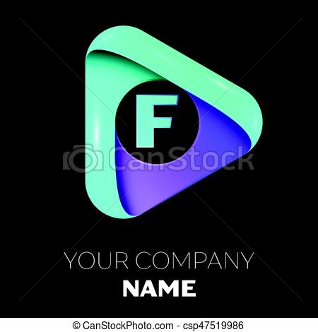 450x470 Letter F Vector Logo Symbol In The Colorful Triangle On Black