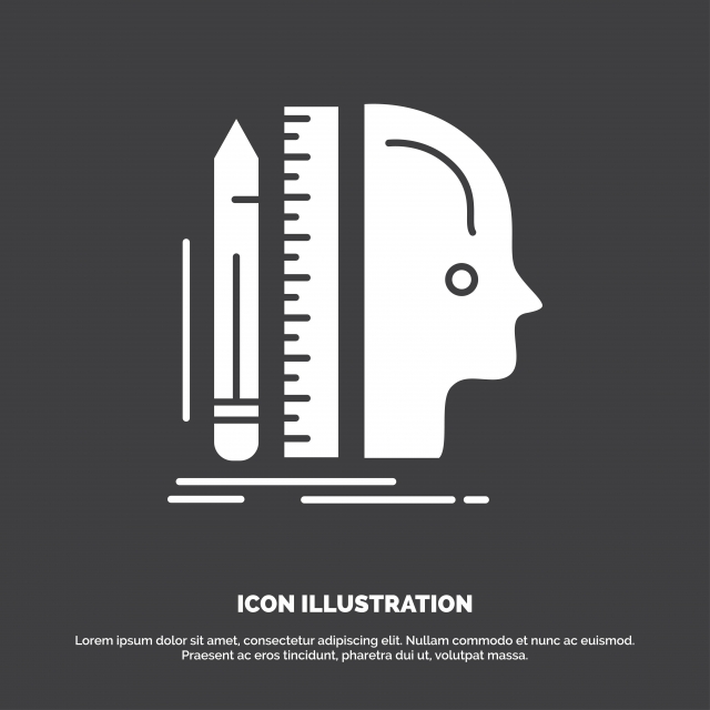 640x640 Design Human Ruler Size Thinking Icon Glyph Vector Symbol F