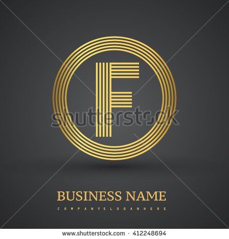 450x470 Elegant Gold Letter Symbol Letter F Logo Design Vector Logo