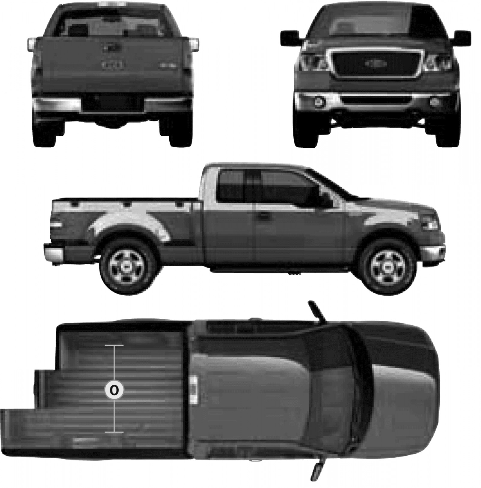 1605x1626 Ford F Super Cab Pickup Truck Blueprints Soidergi