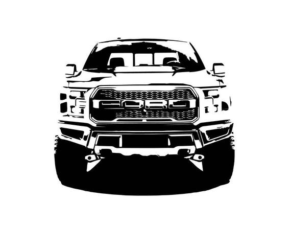 570x440 Ford Raptor Front Bampw Line Drawing Vector Vectorized Etsy