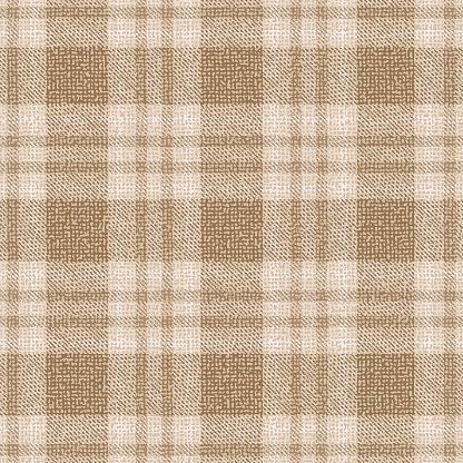 416x416 Beige And Brown Plaid Textured Fabric Vector Pattern Background