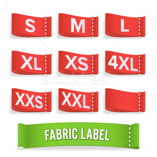 600x600 Size Label Fabric Vector Realistic Set Bright Blank Fabric Labels