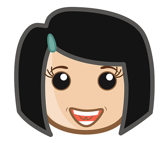 565x480 Download Free Excited Cartoon Girl Face Expression Vector Illustration