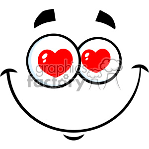 300x300 Royalty Free Rf Clipart Smiling Love Cartoon Funny Face