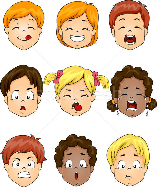 505x600 Kids Facial Expression Vector Illustration Lenm
