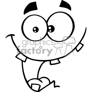 300x300 Royalty Free Rf Clipart Black And White Crazy Cartoon Funny