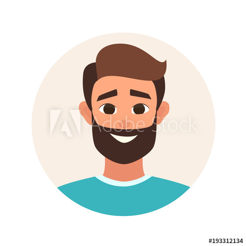 500x500 Avatar Smiling Boy Facial Expression Vector Icon Isolated