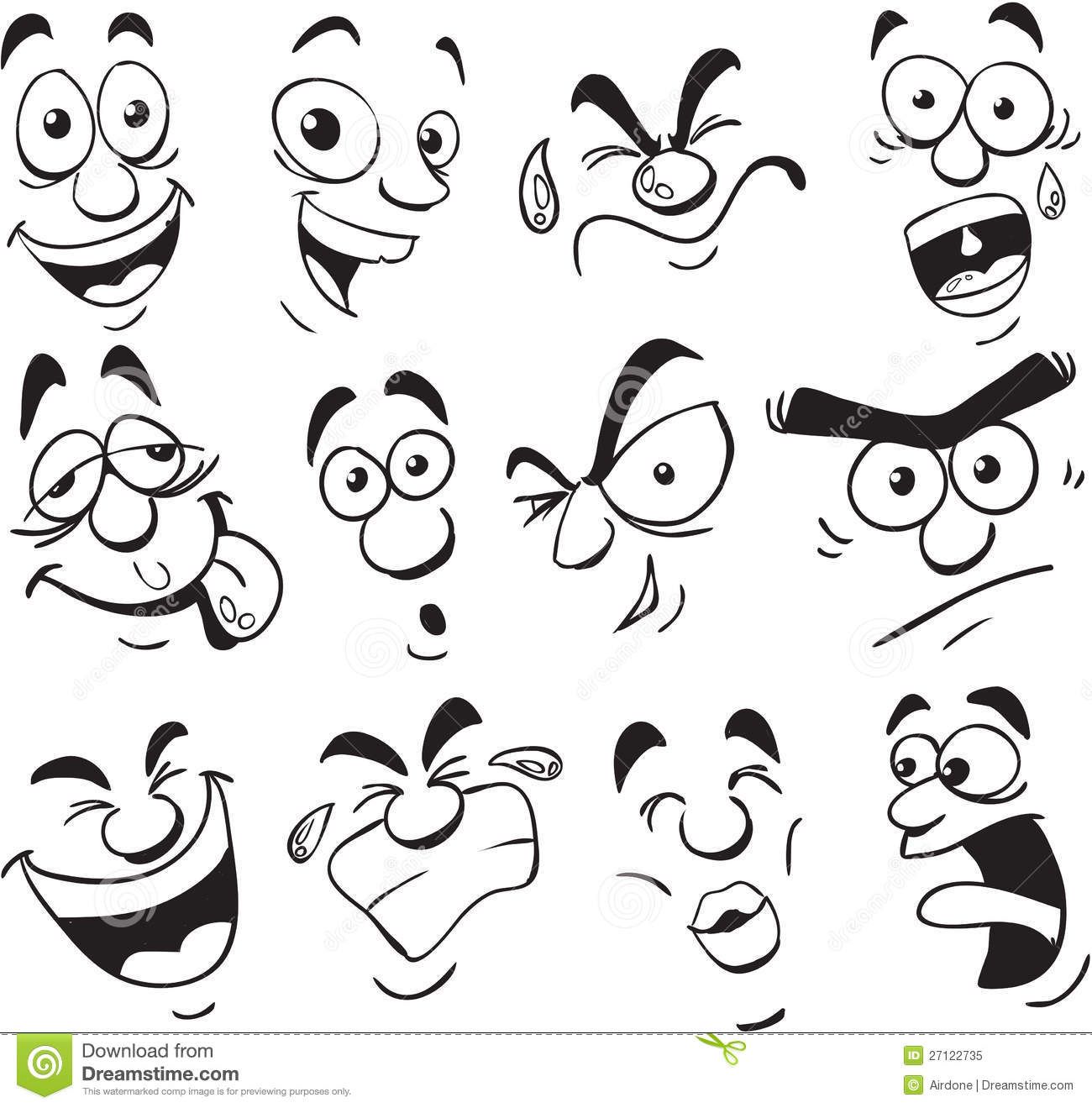 1300x1319 Cartoon Expressions Vector Set Of Facial Expression In Comic