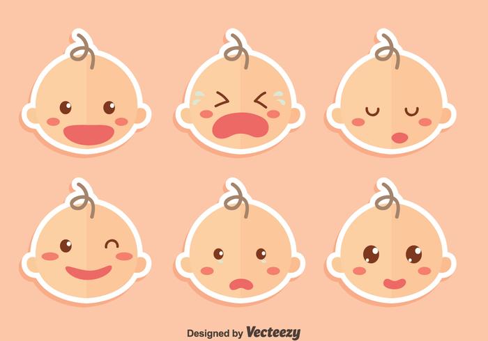 700x490 Cute Baby Face With Different Expression Vectors