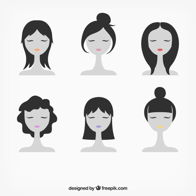 626x626 Female Faces Illustration Vector Free Download