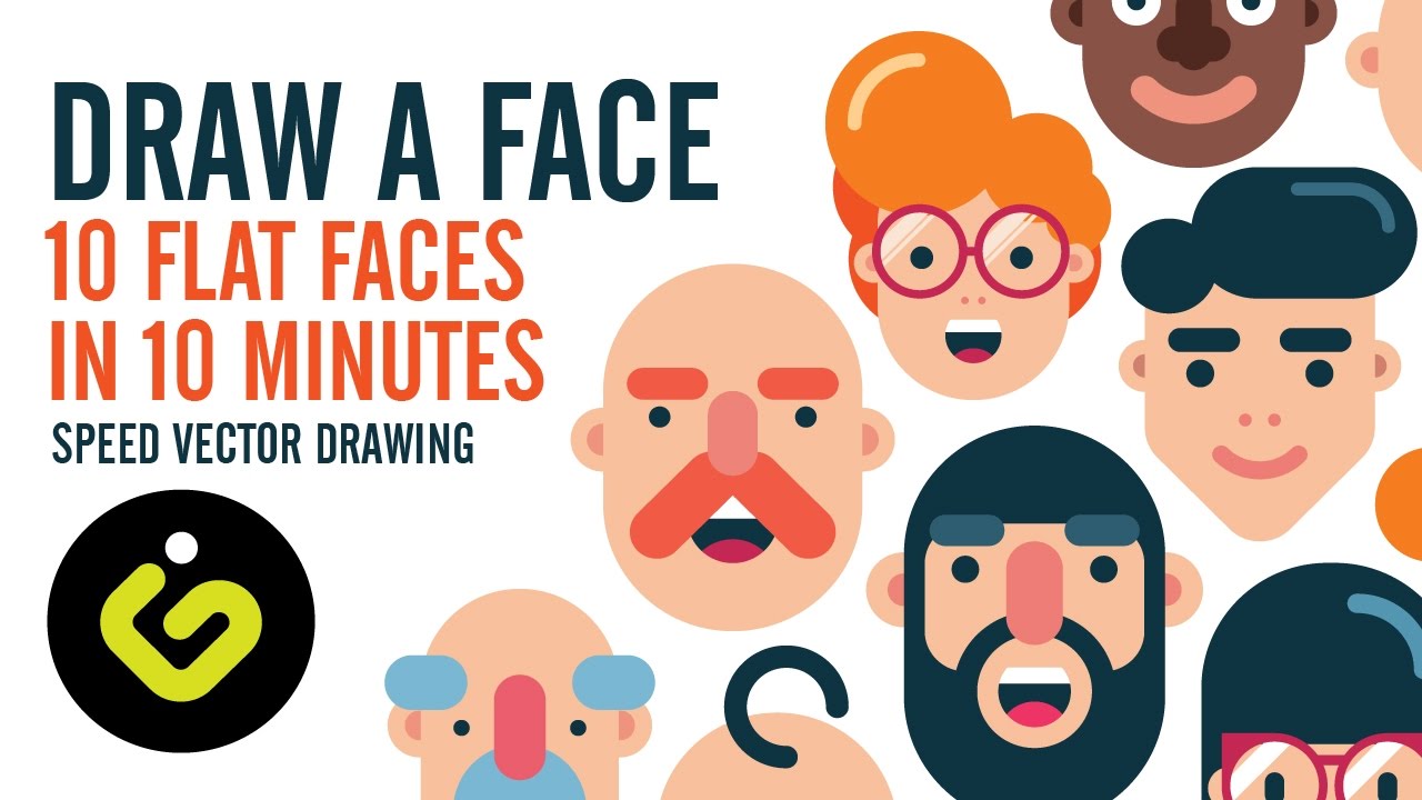 1280x720 How To Draw A Face, Flat Design Characters In Minutes, Speed