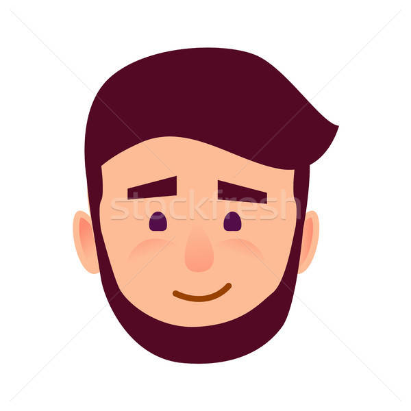 600x600 Small Smile On Cartoon Character Face Illustration Vector