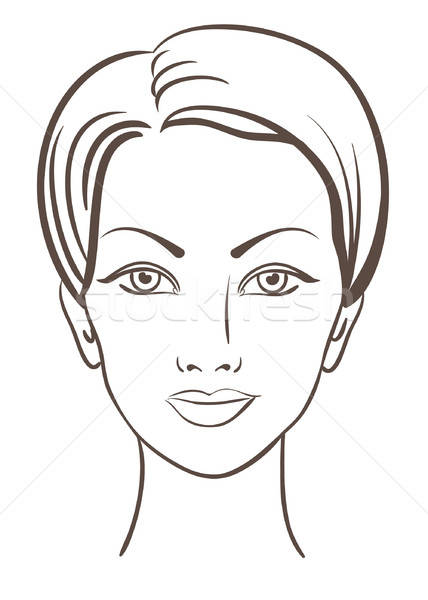 428x600 Beautiful Woman Face Vector Illustration Vector Illustration
