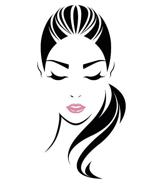 518x612 Women Long Hair Style Icon, Logo Women Face Vector Art