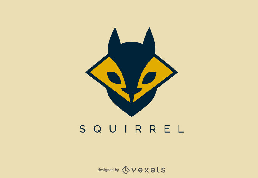 828x570 Geometric Squirrel Face Logo Template