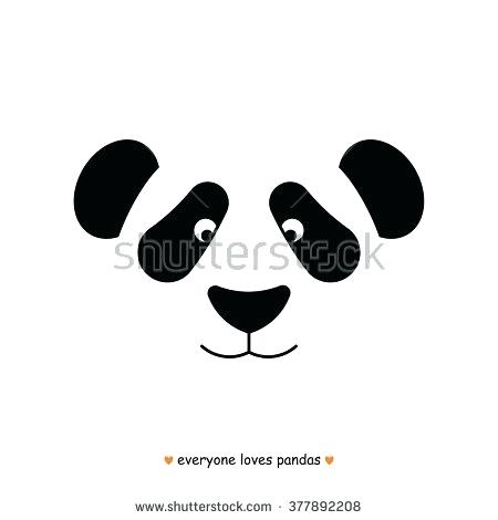450x470 Panda Bear Face Logo Vector Design Template Isolated Printable