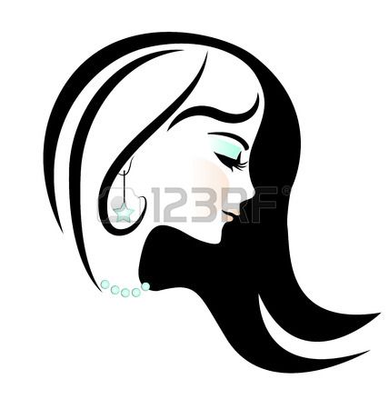 428x450 Stock Vector Woman Pretty Face Logo In Vector Portrait