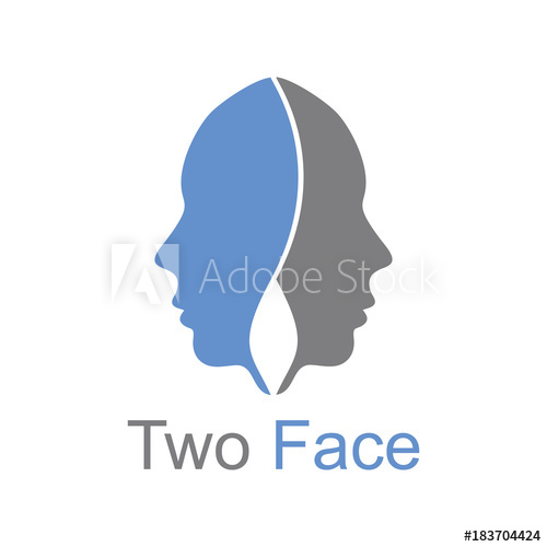 500x500 Two Face Logo Vector Template Design