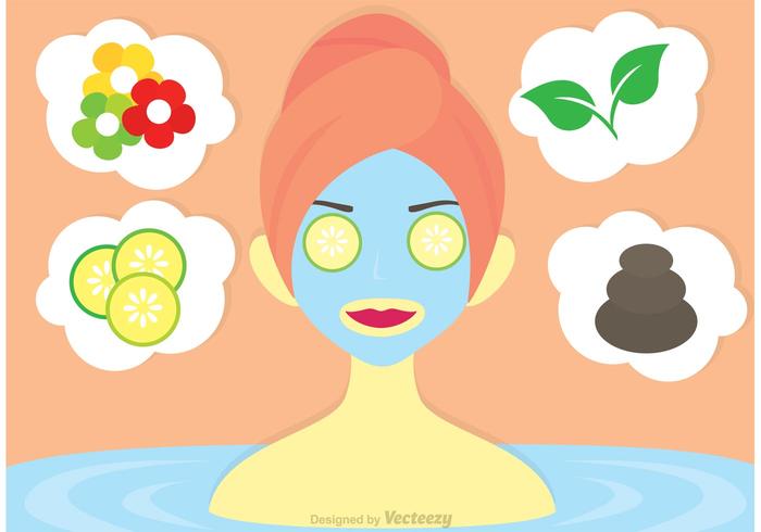 Girl With Facial Mask Vector 700x490 Girl With Facial Mask Vector