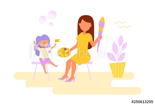 500x339 Face Painting Vector Cartoon Isolated Art On White Background