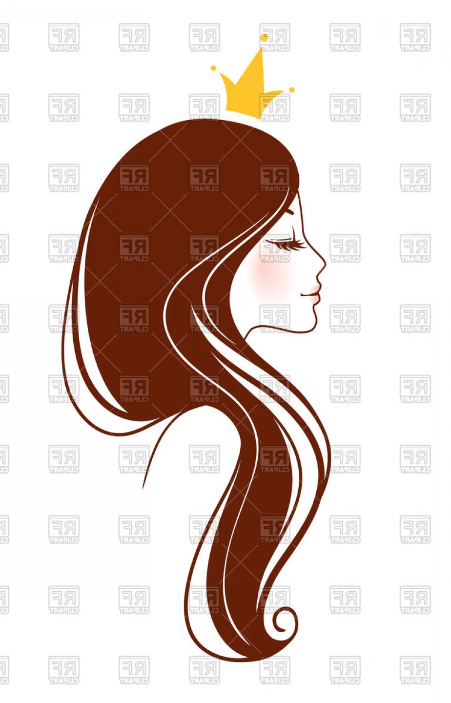 924x1440 Face Of Young Beautiful Princess Profile Of Girl In Crown Vector