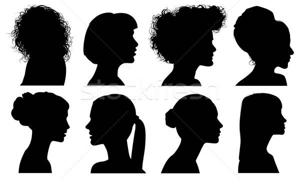 600x359 Face Woman Profile Vector Silhouettes Vector Illustration Ilenia